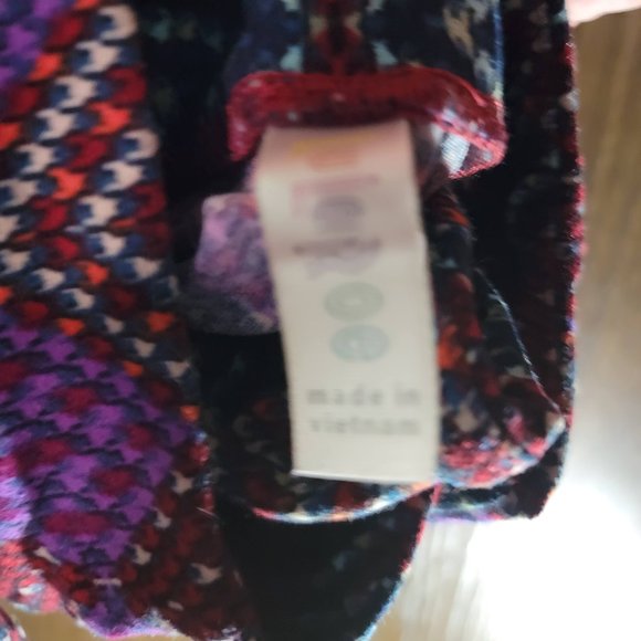 LuLaRoe Teal Purple Orange  Geometric Print Leggings OS - Picture 2 of 4